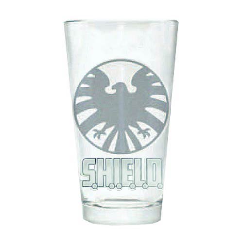 Marvel SHIELD Logo Silhouette Etched Pint Glass
